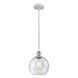 Ballston Athens LED 8 inch White and Polished Chrome Mini Pendant Ceiling Light in Seedy Glass, Ballston
