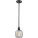 Ballston Belfast 1 Light 6 inch Matte Black Pendant Ceiling Light in Clear Crackle Glass, Ballston