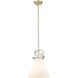 Downtown Urban Newton Cone 1 Light 10 inch Champagne Bronze Mini Pendant Ceiling Light in White