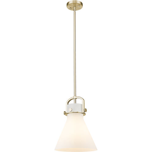 Downtown Urban Newton Cone 1 Light 10 inch Champagne Bronze Mini Pendant Ceiling Light in White