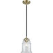 Nouveau Canton 1 Light 6 inch Black Antique Brass Mini Pendant Ceiling Light in Clear Glass, Nouveau
