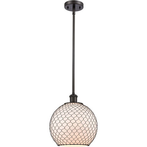Ballston Large Farmhouse Chicken Wire LED 10 inch Oil Rubbed Bronze Pendant Ceiling Light, Ballston