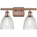 Ballston Castile LED 16 inch Antique Copper Bath Vanity Light Wall Light in Clear Glass, Ballston