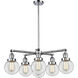 Franklin Restoration Large Beacon 6 Light 31 inch Polished Chrome Chandelier Ceiling Light in Incandescent, Clear Glass, Franklin Restoration