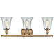 Ballston Hanover 3 Light 26 inch Brushed Brass Bath Vanity Light Wall Light in Fishnet Glass, Ballston