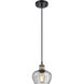 Ballston Fenton 1 Light 7 inch Black Antique Brass Mini Pendant Ceiling Light in Clear Glass, Ballston