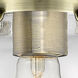 Nouveau Large Cone LED 7.75 inch Black Antique Brass Semi-Flush Mount Ceiling Light in Clear Glass, Nouveau