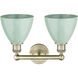 Plymouth Dome 2 Light 16.5 inch Antique Brass Bath Vanity Light Wall Light in Seafoam