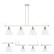 Ballston Ballston Cone LED 48 inch White and Polished Chrome Island Light Ceiling Light in Seedy Glass