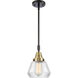 Franklin Restoration Fulton 1 Light 7 inch Black Antique Brass Mini Pendant Ceiling Light in Clear Glass