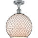 Ballston Large Farmhouse Chicken Wire LED 10 inch Polished Chrome Semi-Flush Mount Ceiling Light, Ballston