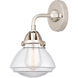 Nouveau 2 Olean LED 7 inch Polished Nickel Sconce Wall Light in Clear Glass