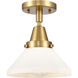 Franklin Restoration Caden 1 Light 8 inch Satin Gold Flush Mount Ceiling Light in Matte White Glass