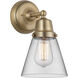 Aditi Cone 1 Light 6.25 inch Brushed Brass Sconce Wall Light in Clear Glass