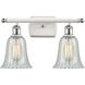 Ballston Hanover LED 16 inch White and Polished Chrome Bath Vanity Light Wall Light in Mouchette Glass, Ballston