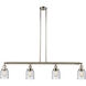 Franklin Restoration Small Bell LED 49.63 inch Polished Nickel Island Light Ceiling Light in Seedy Glass, Franklin Restoration