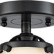 Nouveau Large Beacon LED 8 inch Oil Rubbed Bronze Semi-Flush Mount Ceiling Light in Matte White Glass, Nouveau