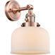 Franklin Restoration Large Bell LED 8 inch Antique Copper Sconce Wall Light, Franklin Restoration