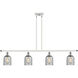 Ballston Caledonia 4 Light 48 inch White and Polished Chrome Island Light Ceiling Light in Charcoal Glass, Ballston