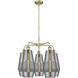 Windham 5 Light 25 inch Antique Brass Chandelier Ceiling Light in Smoked