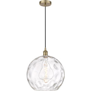 Edison Athens Water Glass LED 14 inch Antique Brass Pendant Ceiling Light
