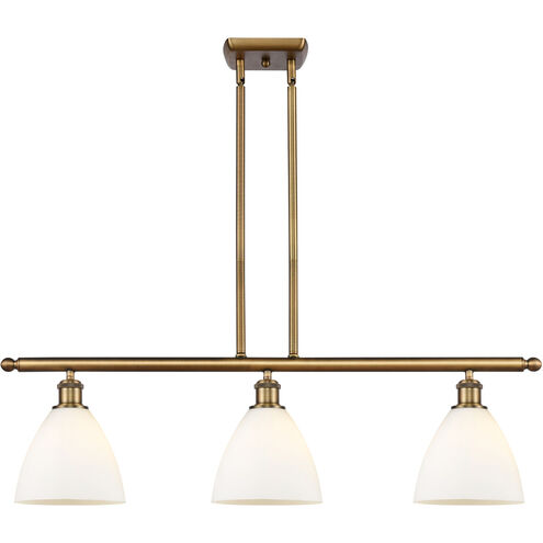 Ballston Ballston Dome LED 36 inch Brushed Brass Island Light Ceiling Light in Matte White Glass
