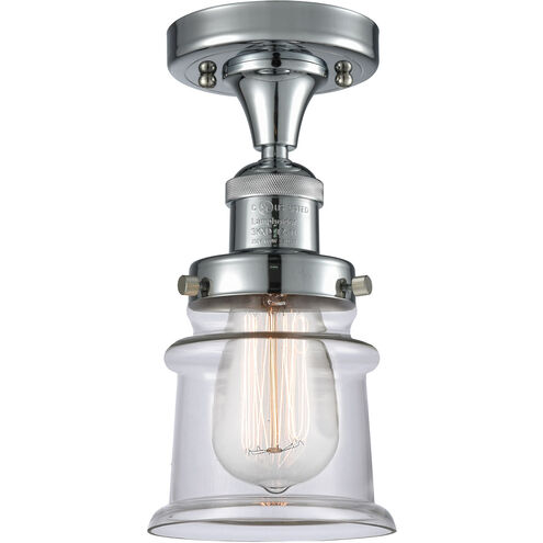 Franklin Restoration Small Canton 1 Light 6 inch Polished Chrome Semi-Flush Mount Ceiling Light in Clear Glass, Franklin Restoration