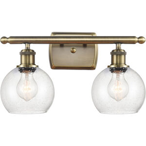 Ballston Athens LED 16 inch Antique Brass Bath Vanity Light Wall Light in Seedy Glass