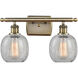 Ballston Belfast LED 16 inch Antique Brass Bath Vanity Light Wall Light in Clear Crackle Glass, Ballston