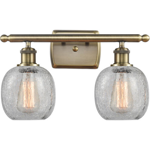 Ballston Belfast LED 16 inch Antique Brass Bath Vanity Light Wall Light in Clear Crackle Glass, Ballston