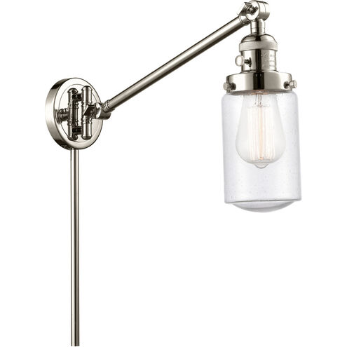 Dover 30 inch 3.50 watt Polished Nickel Swing Arm Wall Light, Franklin Restoration