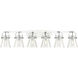 Pilaster II Cone 6 Light 45.5 inch Polished Chrome Bath Vanity Light Wall Light in Seedy Glass