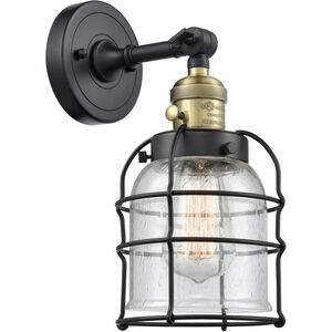 Franklin Restoration Small Bell Cage LED 6 inch Black Antique Brass Sconce Wall Light, Franklin Restoration