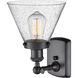 Ballston Large Cone 1 Light 8 inch Matte Black Sconce Wall Light in Seedy Glass, Ballston