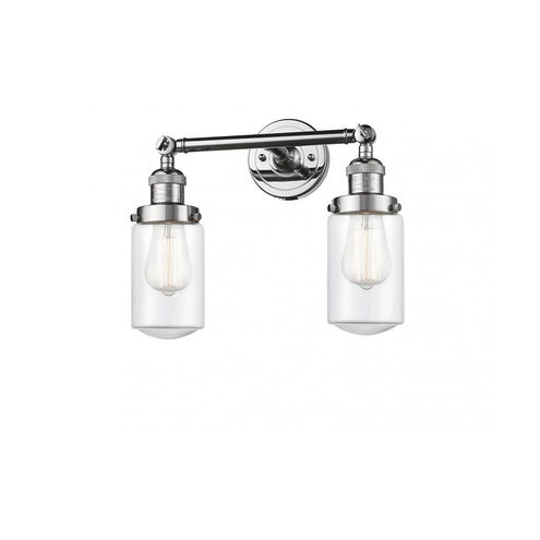 Franklin Restoration Dover LED 14 inch Polished Chrome Bath Vanity Light Wall Light in Clear Glass, Franklin Restoration