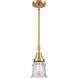 Franklin Restoration Small Canton 1 Light 7 inch Satin Gold Mini Pendant Ceiling Light in Seedy Glass