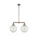 Franklin Restoration X-Large Beacon LED 25 inch Antique Copper Chandelier Ceiling Light in Clear Glass, Franklin Restoration