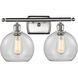 Ballston Athens 2 Light 16 inch Brushed Satin Nickel Bath Vanity Light Wall Light in Clear Glass, Ballston