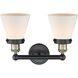 Cone 2 Light 15.5 inch Black Antique Brass Bath Vanity Light Wall Light in Matte White