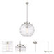 Ballston Deco Swirl 1 Light 18 inch Brushed Satin Nickel Pendant Ceiling Light