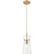 Nicole 1 Light 6 inch Brushed Brass Pendant Ceiling Light