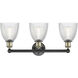 Castile 3 Light 24 inch Black Antique Brass Bath Vanity Light Wall Light in Clear