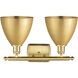 Ballston Dome 2 Light 18 inch Satin Gold Bath Vanity Light Wall Light