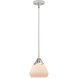 Nouveau 2 Fulton 1 Light 7 inch Polished Chrome Mini Pendant Ceiling Light in Matte White Glass