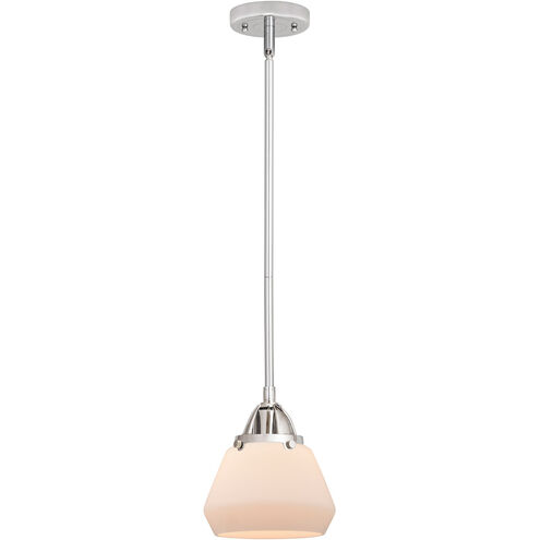 Nouveau 2 Fulton 1 Light 7 inch Polished Chrome Mini Pendant Ceiling Light in Matte White Glass