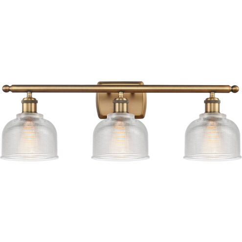 Ballston Dayton LED 26 inch Brushed Brass Bath Vanity Light Wall Light in Clear Glass, Ballston