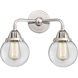 Nouveau 2 Beacon LED 14 inch Polished Chrome Bath Vanity Light Wall Light in Clear Glass