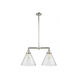 Franklin Restoration X-Large Cone LED 21 inch Polished Nickel Chandelier Ceiling Light in Seedy Glass, Franklin Restoration