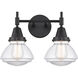 Caden LED 16 inch Matte Black Bath Vanity Light Wall Light in Clear Glass