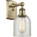 Ballston Caledonia LED 5 inch Antique Brass Sconce Wall Light in Mica Glass, Ballston